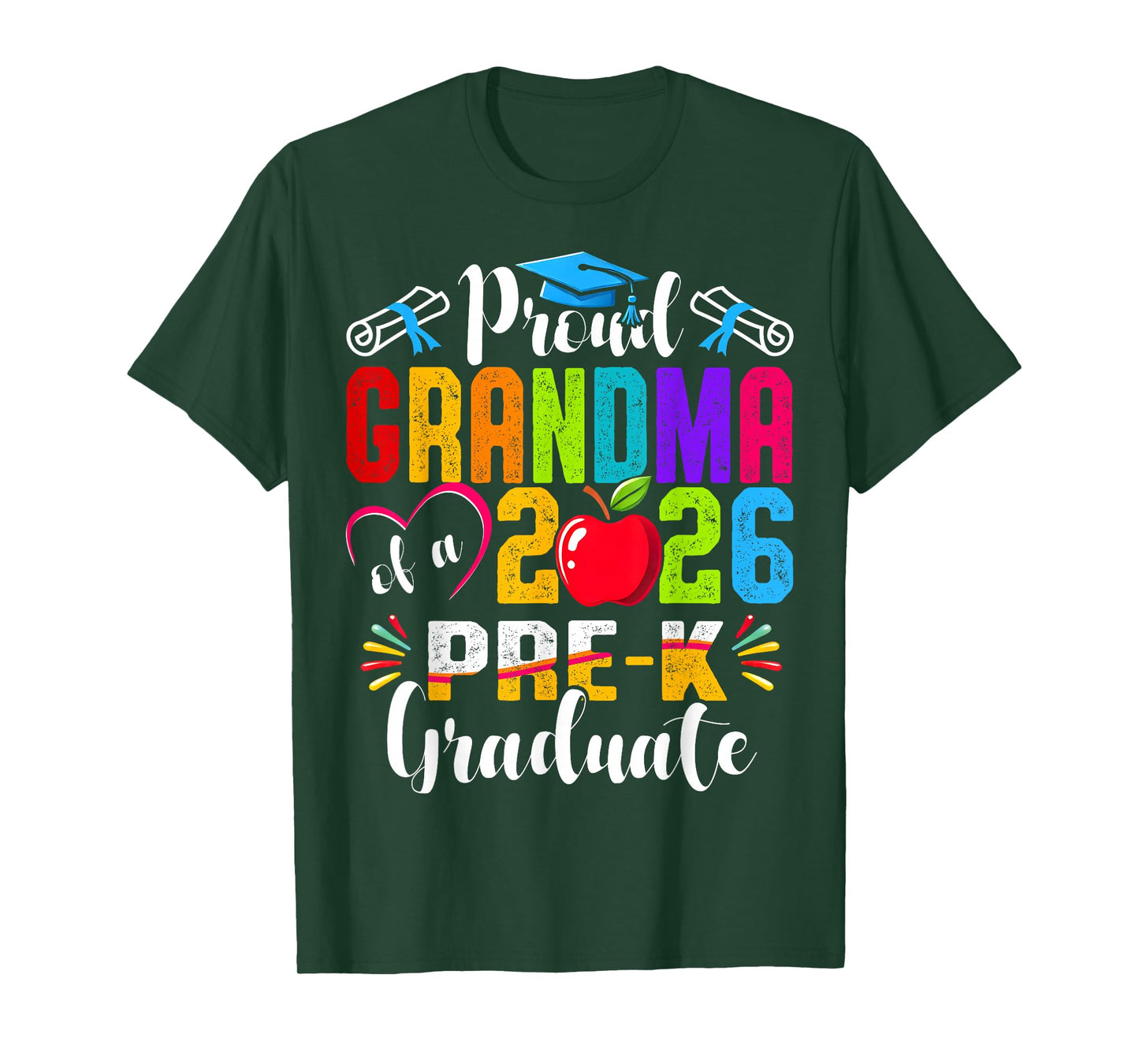 Proud Grandma of 2026 Pre-K Graduate Mothers Day Graduation T-Shirt