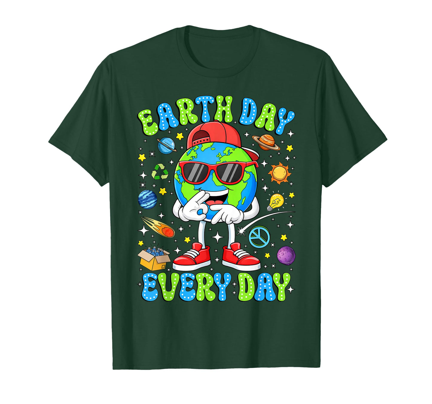 67 Earth Day Everyday 6 7 Bruh Earth Six Seven Boys Kids T-Shirt