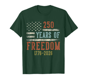 250 Years of Freedom 1776-2026 USA Birthday Gifts Veterans T-Shirt