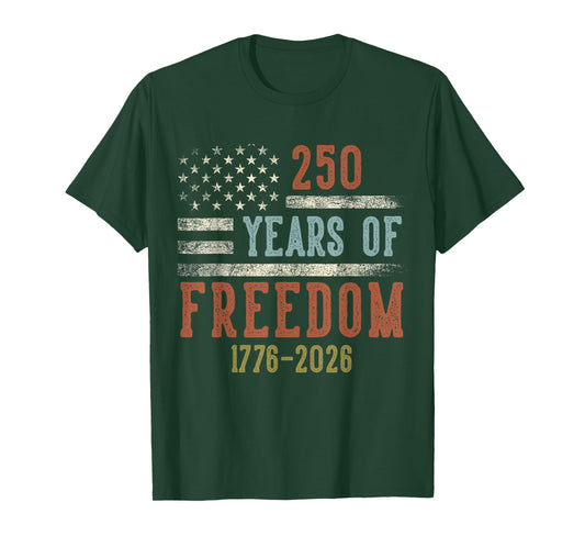 250 Years of Freedom 1776-2026 USA Birthday Gifts Veterans T-Shirt