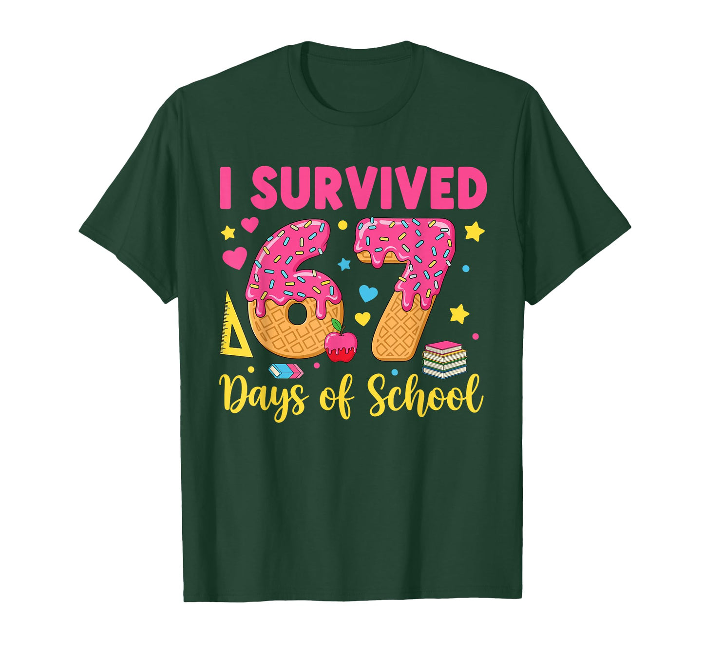 I Survived 67 Days of School 67 Teacher Student 67 Meme T-Shirt