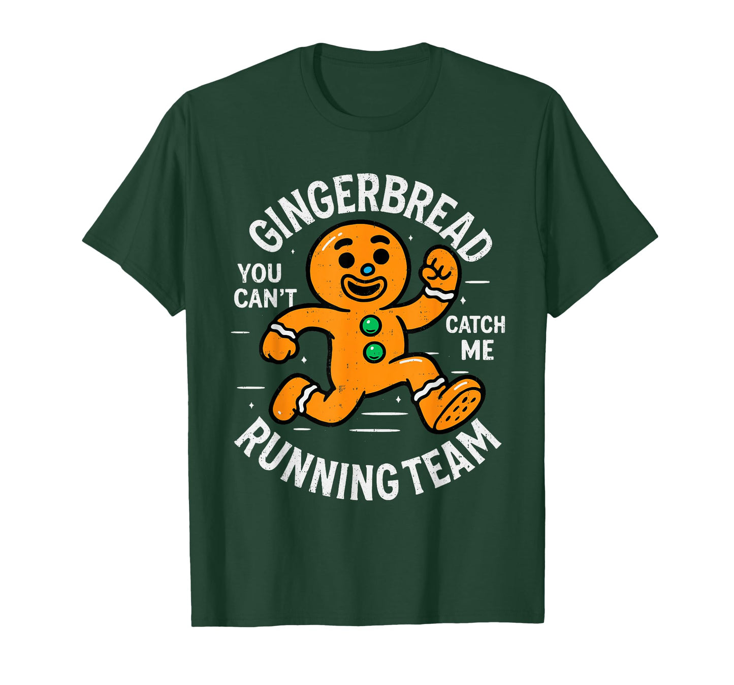 Funny Gingerbread Running Team Christmas Run Runner Xmas T-Shirt