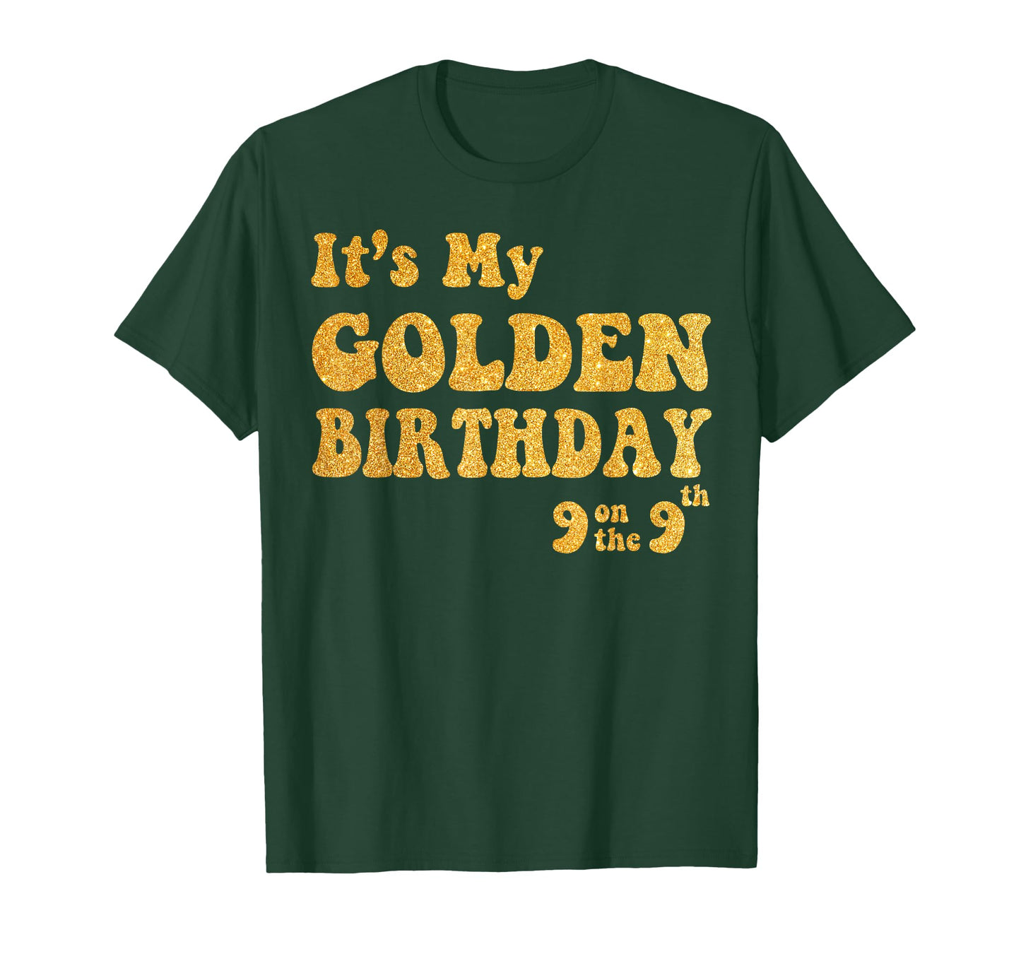 It's My 9th Golden Birthday 9 Year Old Bday Kids Groovy T-Shirt