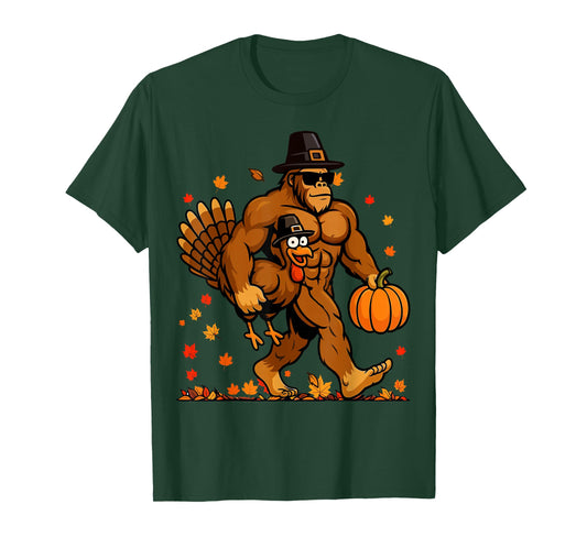Bigfoot Thanksgiving Turkey Funny Thanksgiving Sasquatch T-Shirt