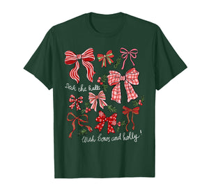 Deck The Halls with Bows & Holly Merry Christmas Holiday T-Shirt