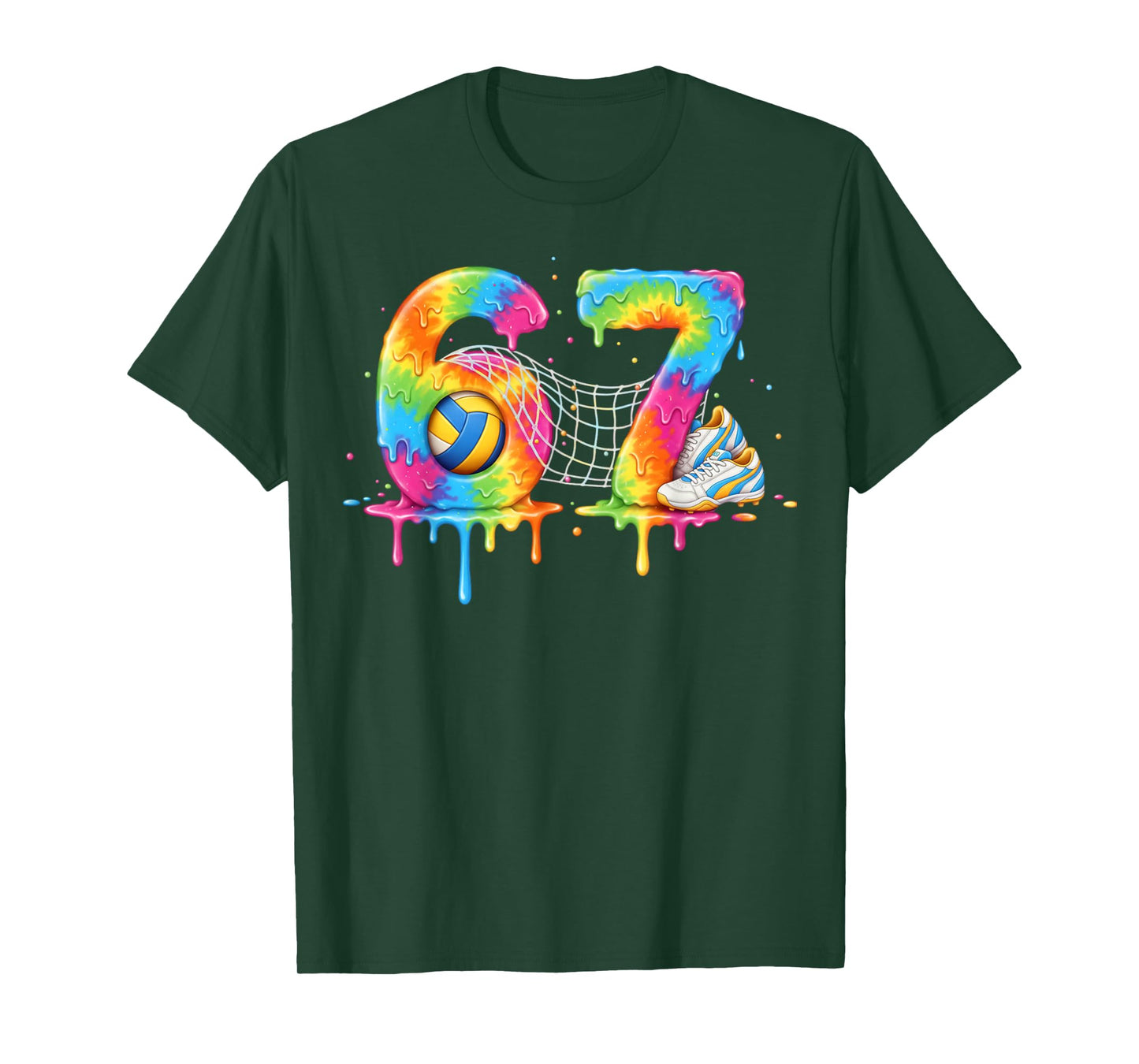 Kids Meme 67 Six 6 Seven 7 Icecream Drip Volleyball Net Shoe T-Shirt