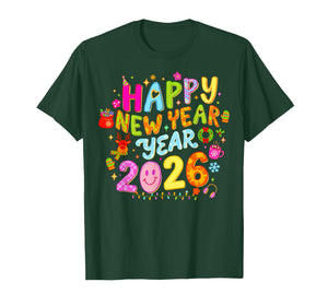 Happy New Year 2026 Funny Colorful Teacher and Student Gifts T-Shirt