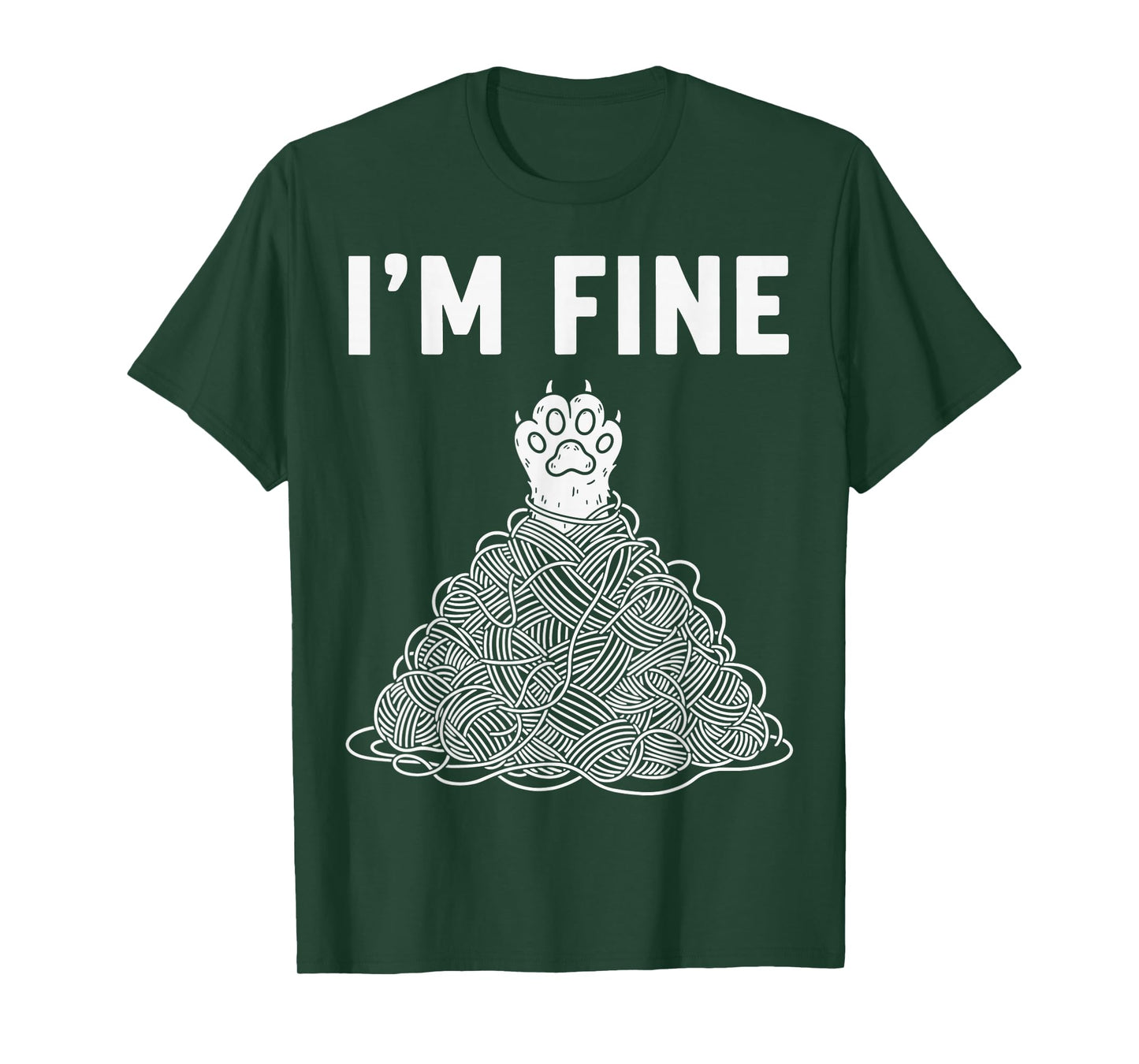 I'm Fine Funny Cat Paw Reaching Out Sarcastic Meme T-Shirt