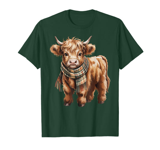 Diary Farmer Cozy Fall Autumn Highland Cow T-Shirt