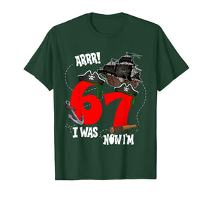 Kids Arrr I was 6 Now I'm 7 Pirate Theme 7th Birthday Boys T-Shirt