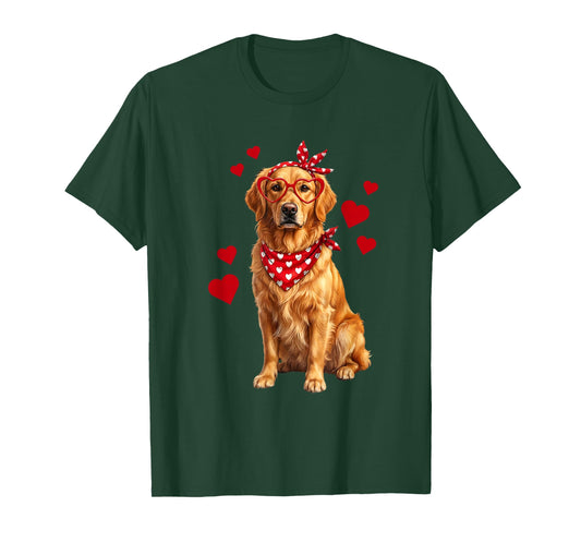 Golden Retriever Valentines Day Dog Lover Heart T-Shirt