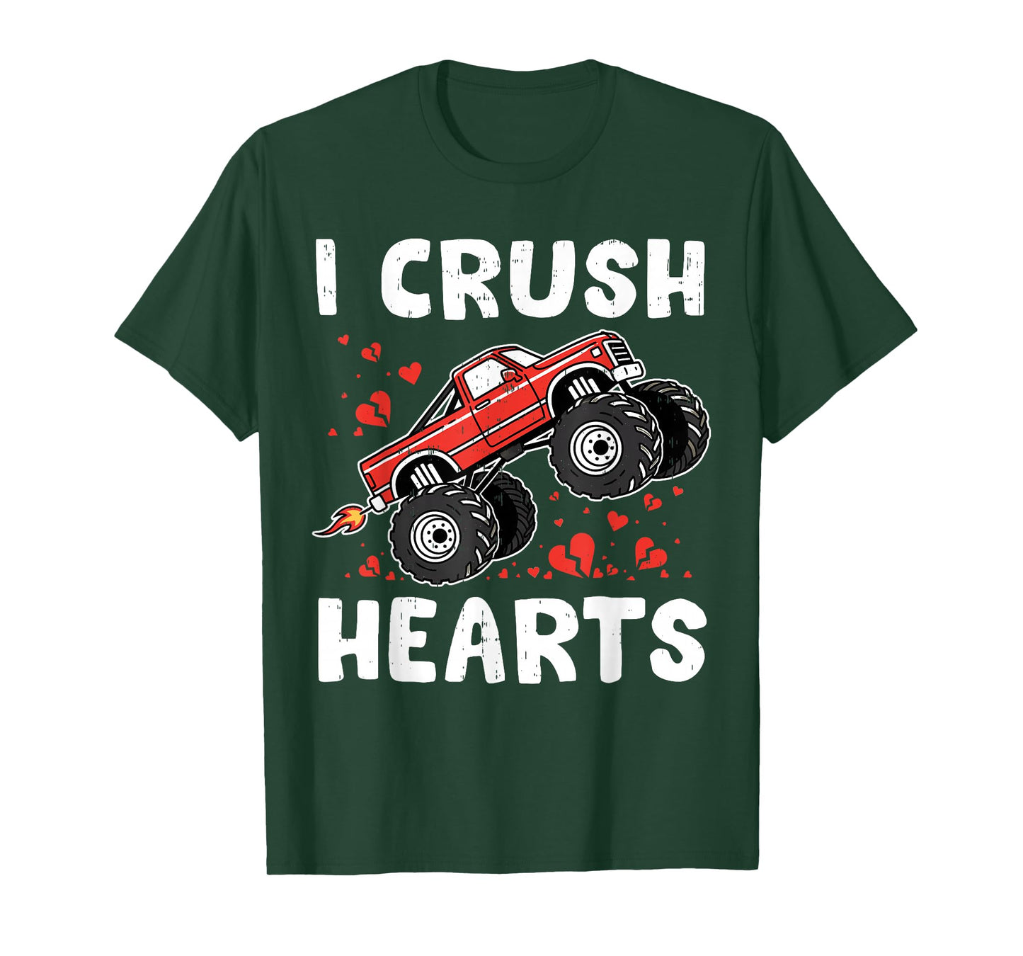Funny Boys Valentines Monster Truck Tee Kids Toddlers Teens T-Shirt
