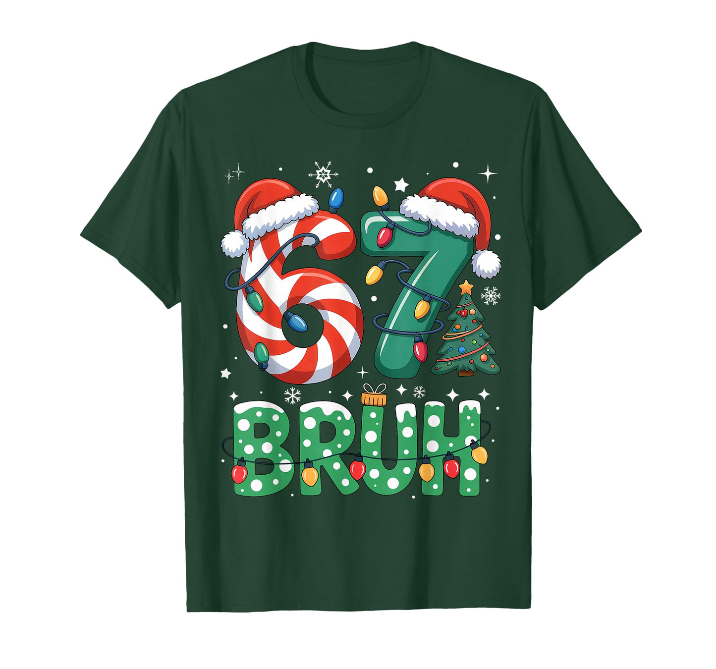 Bruh 67 Six Seven 6 7 Meme Christmas Funny Boy Girl Kids T-Shirt