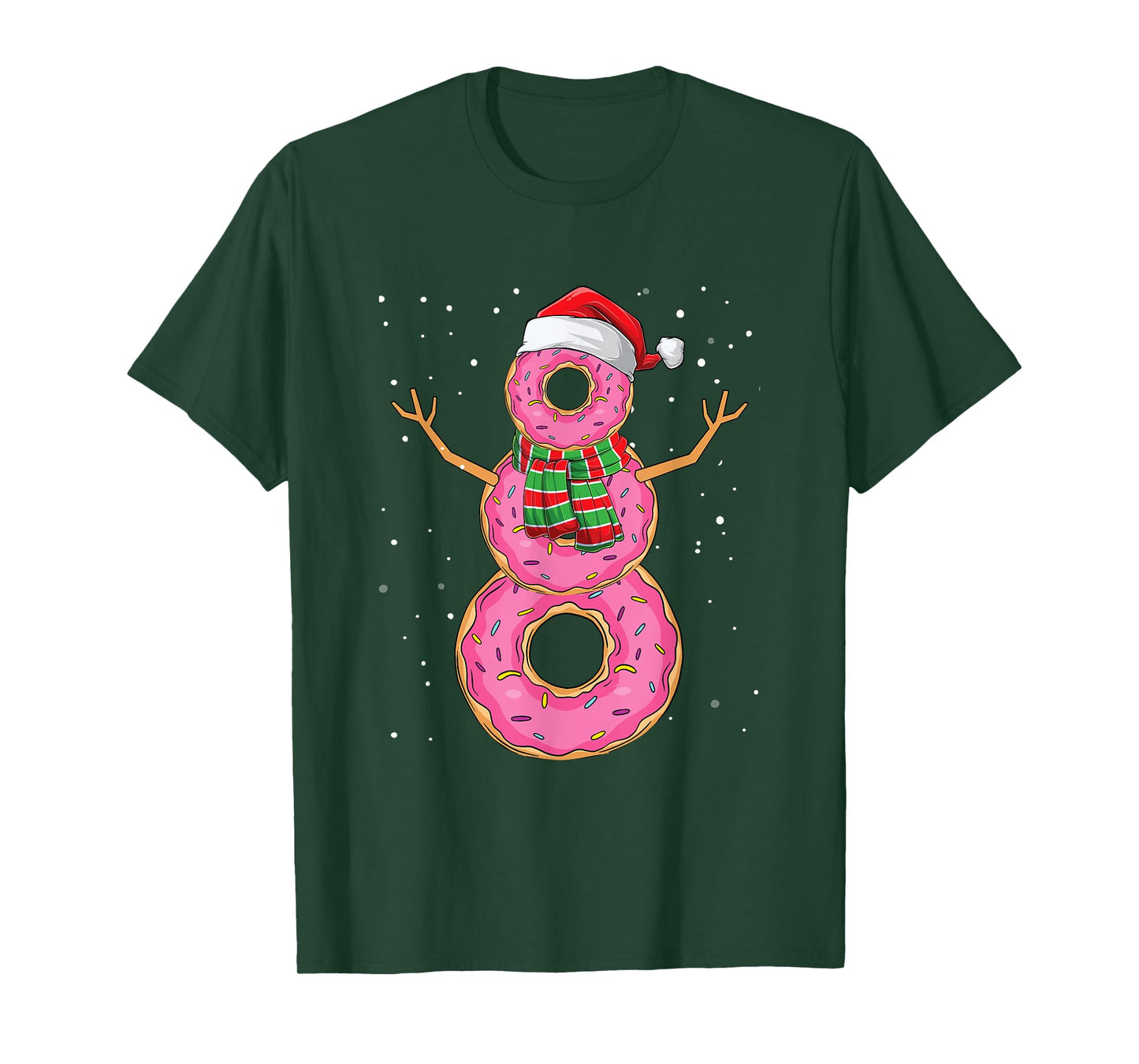 Snowman Donut Lover Xmas Baking Funny Doughnut Christmas T-Shirt