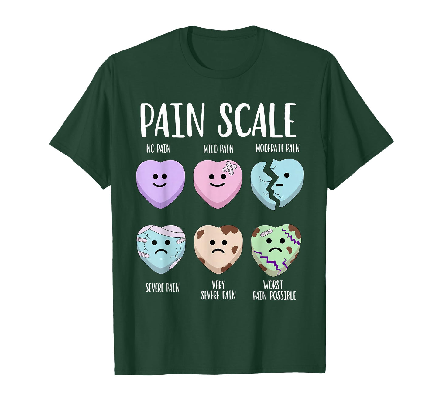 Pain Scale Heart Pain Assessment Nurse Triage Valentines Day T-Shirt