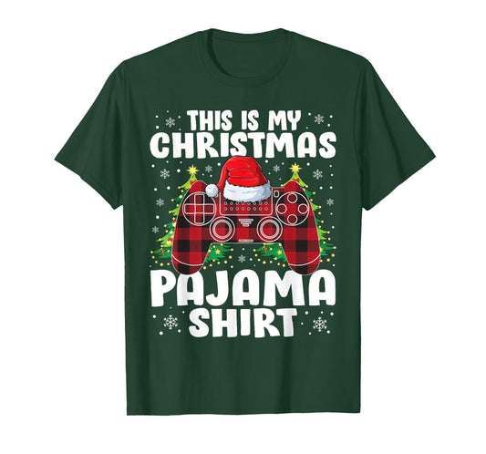 This is My Christmas Pajama Shirt Christmas Gamer Funny Boys T-Shirt