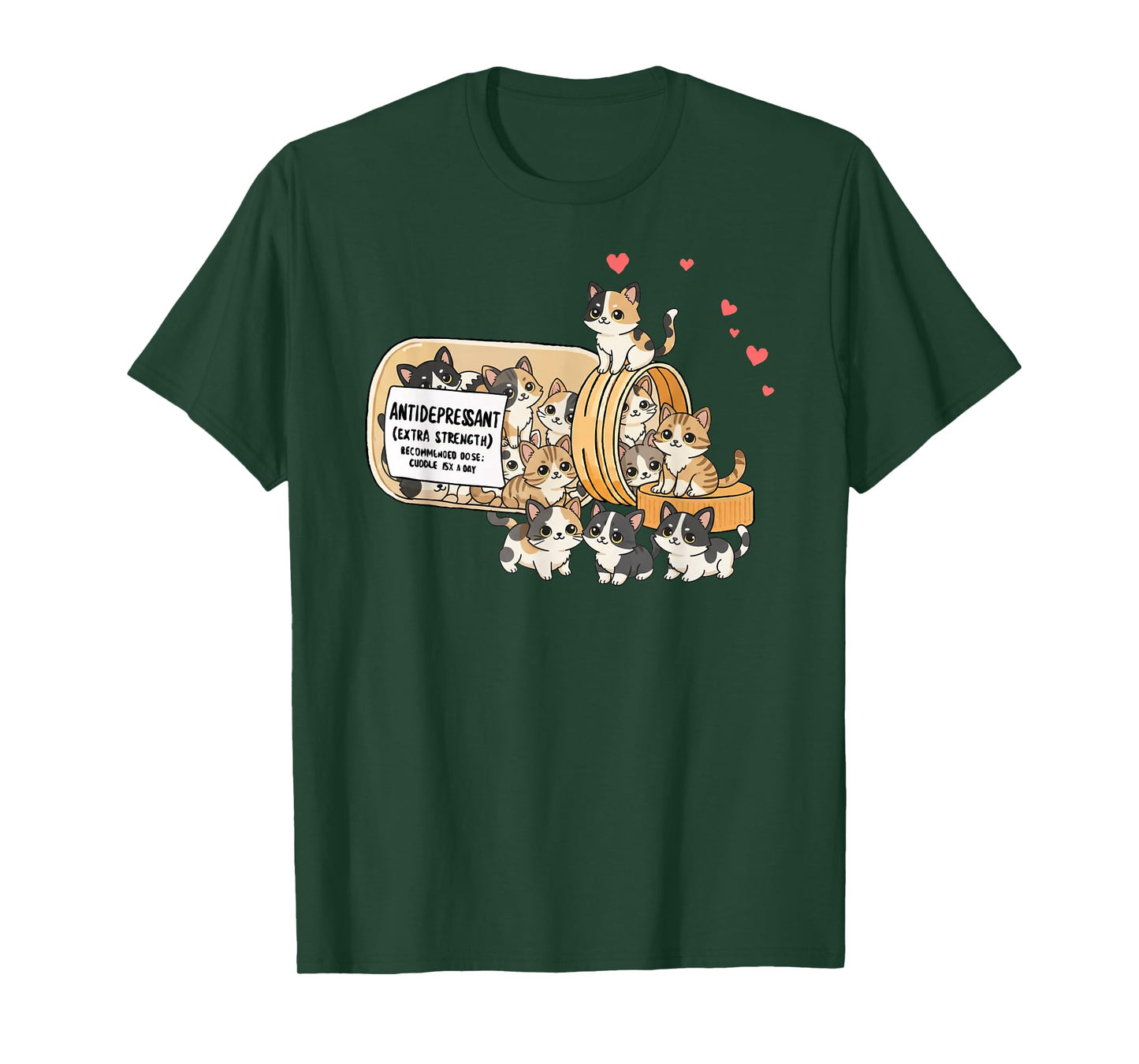 Funny Cat Anti Depressant Mom Dad Kids T-Shirt