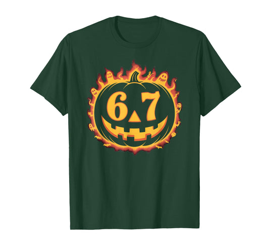 Funny 6 7 Meme Halloween Pumpkin Costume for Student Teacher T-Shirt