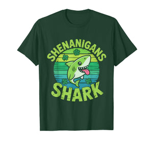 Shark St Patricks Day Shark Shenanigans Cute Animal Lover T-Shirt