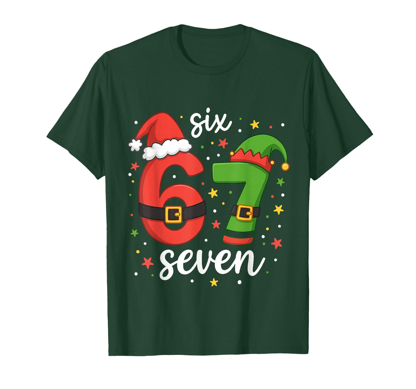 67 Christmas Six Seven Funny 6 7 Meme Christmas T-Shirt