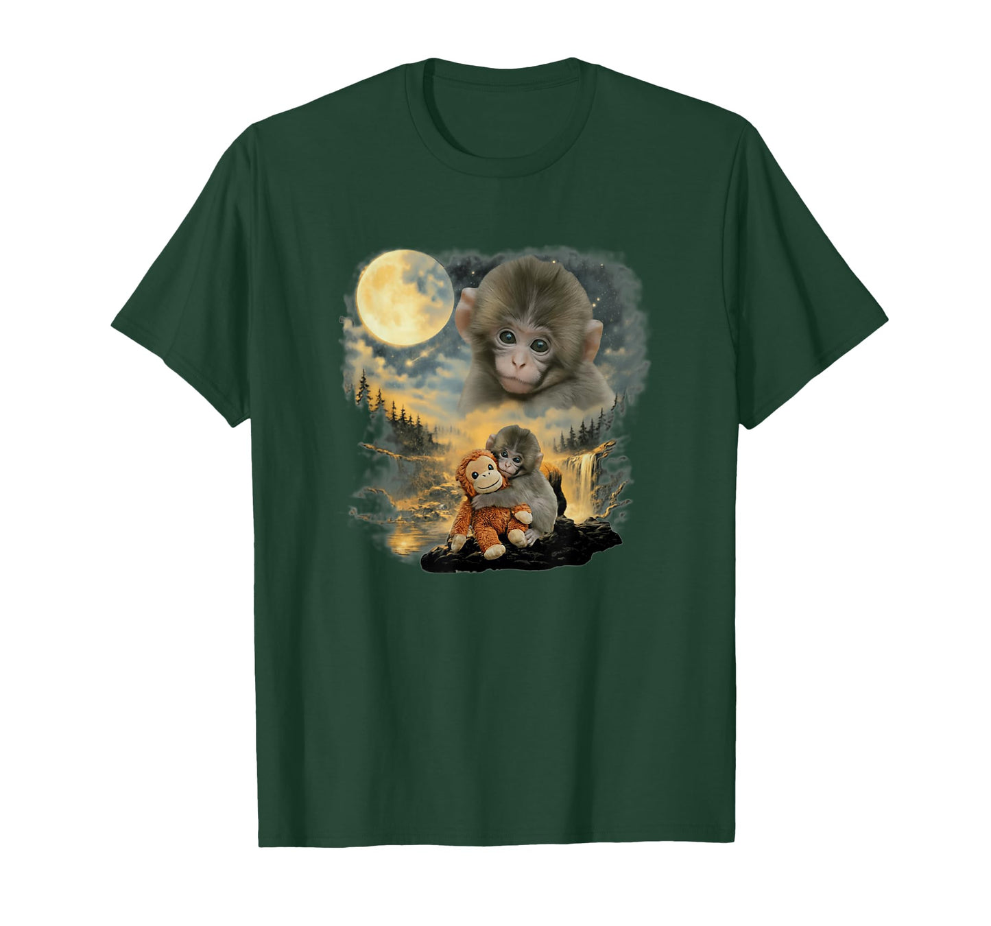 Punch Baby Monkey Japanese Macaque Monkey Lovers Design T-Shirt