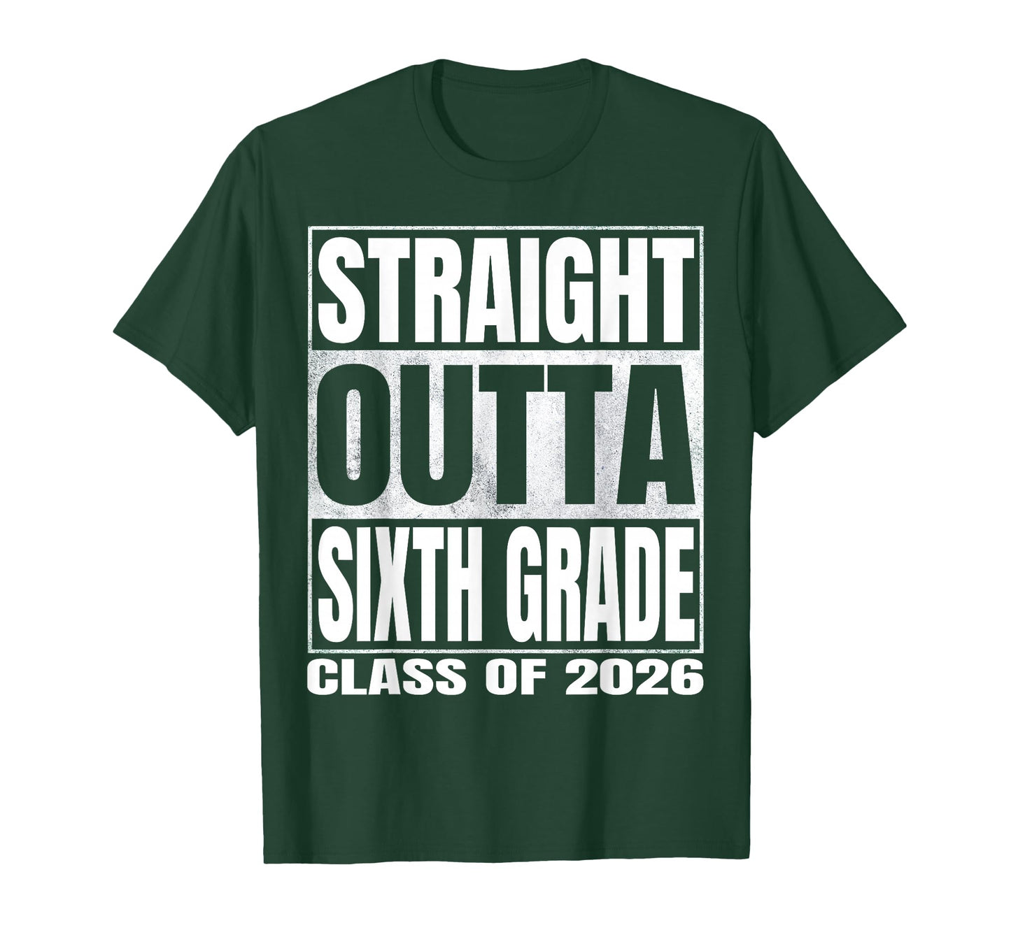 Straight Outta Sixth Grade Funny Graduate of 2026 6th Grade T-Shirt