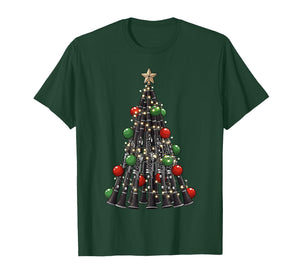Funny Clarinet Player Christmas Tree Lights Xmas Boys Men T-Shirt