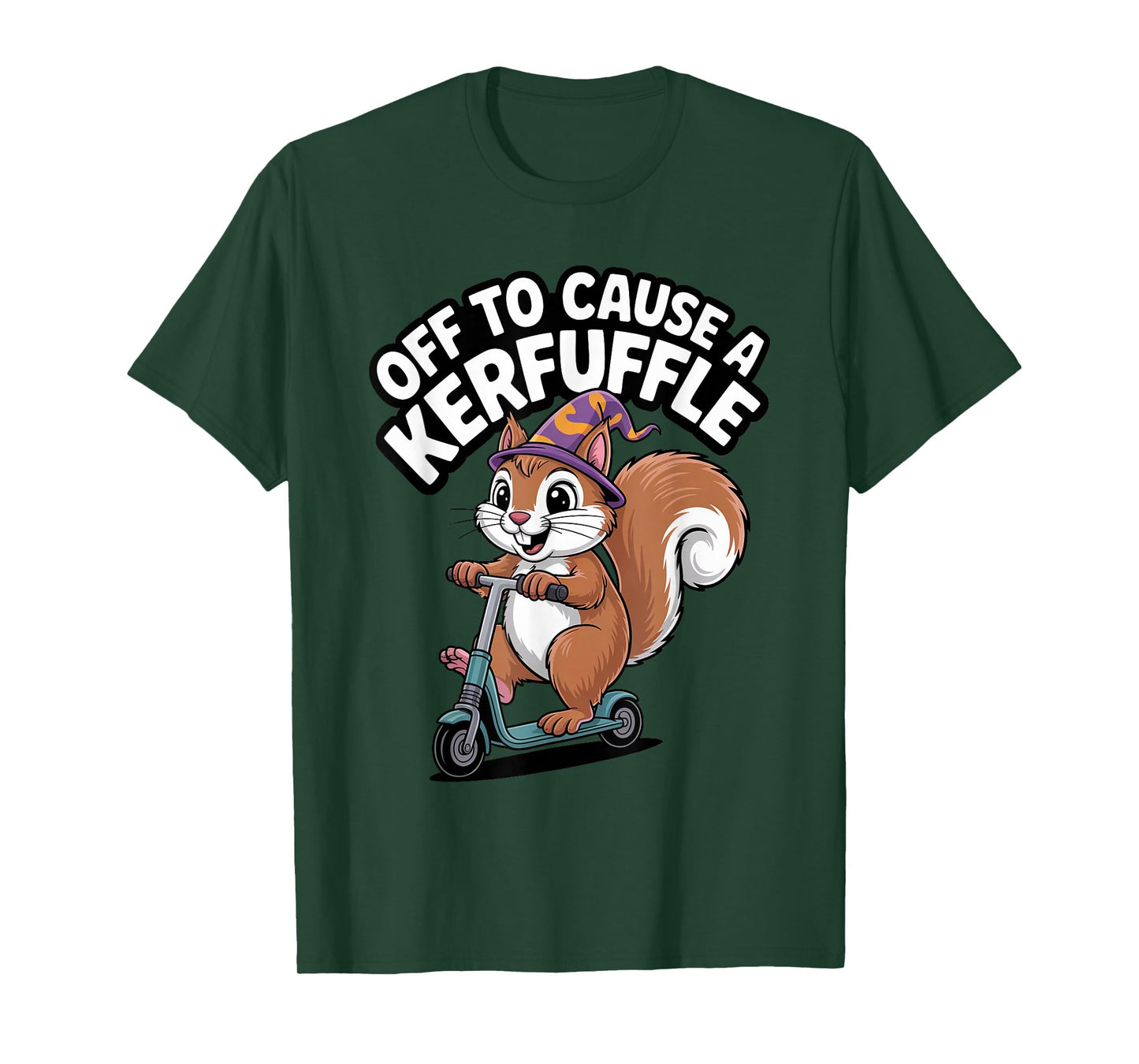 Squirrel Off to Cause a Kerfuffle Forest Chaos Fun T-Shirt