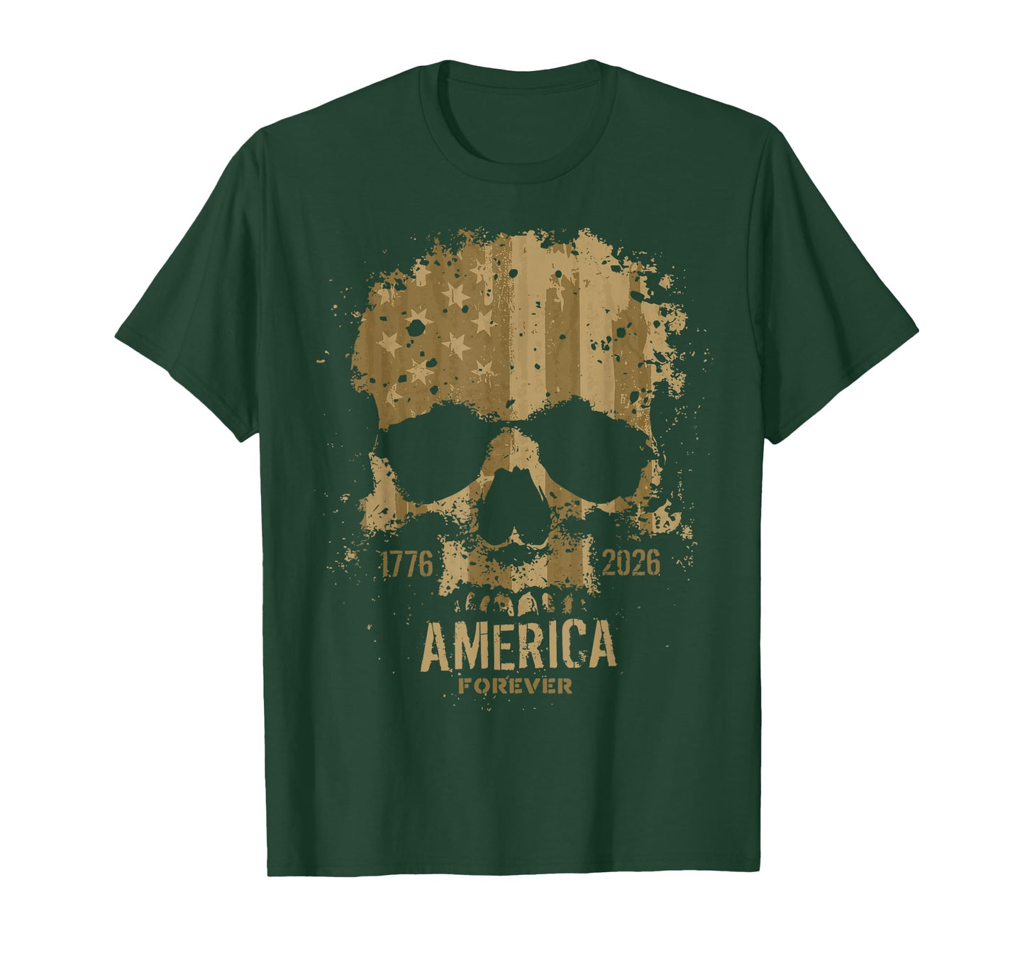 Skull USA Birthday Rugged Grunge 250 Quarter Millennium Men T-Shirt