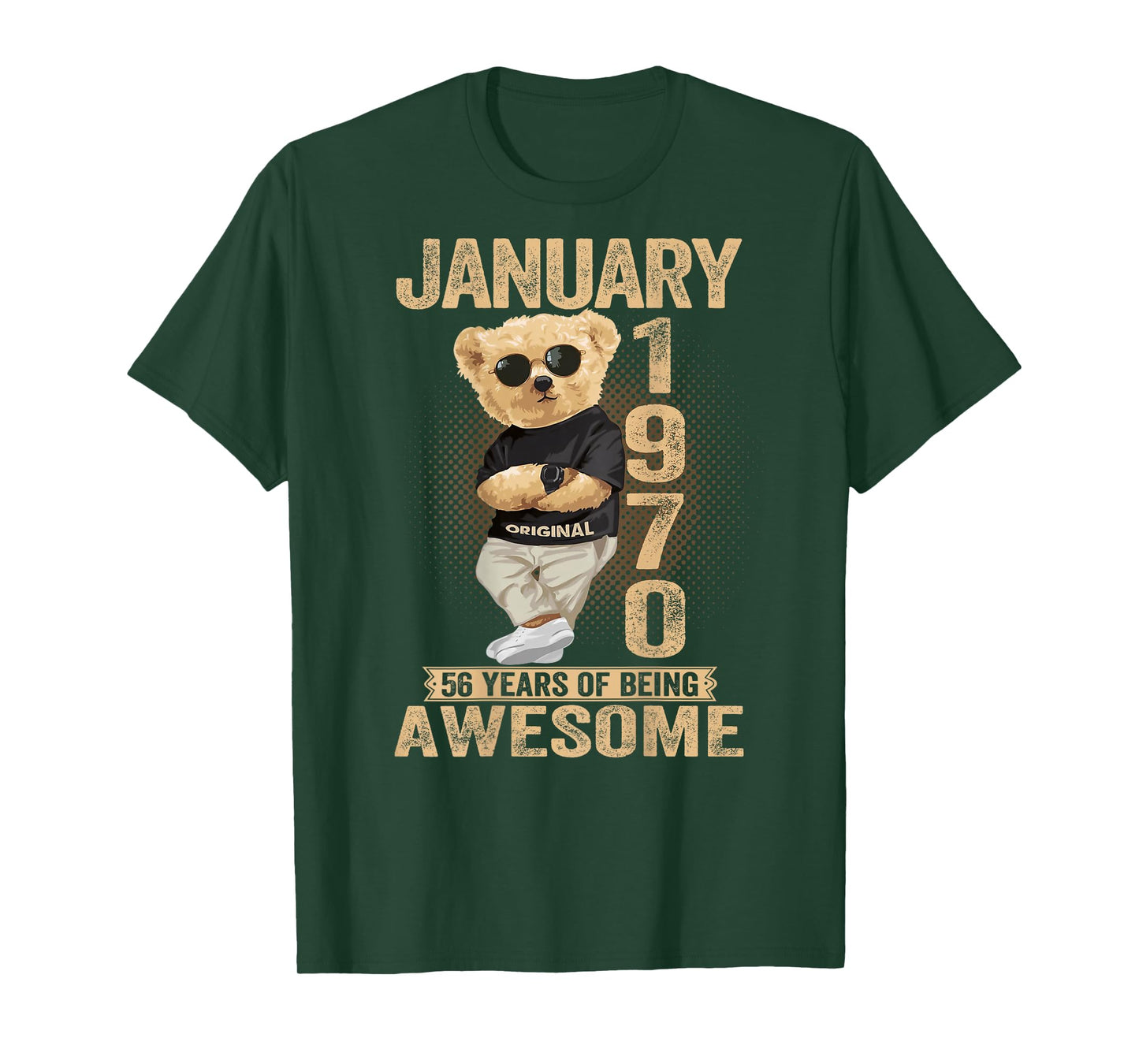 56 Year Old January 1970 Teddy Bear 56th Birthday Men Women T-Shirt