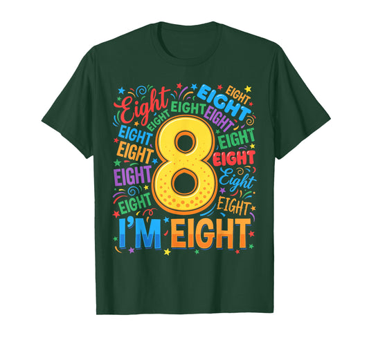 8th Birthday Shirts Boys 8yr Eight 8 Year Old Girls Kids T-Shirt