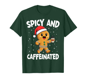 Spicy and Caffeinated Coffee Women Gingerbread Christmas T-Shirt