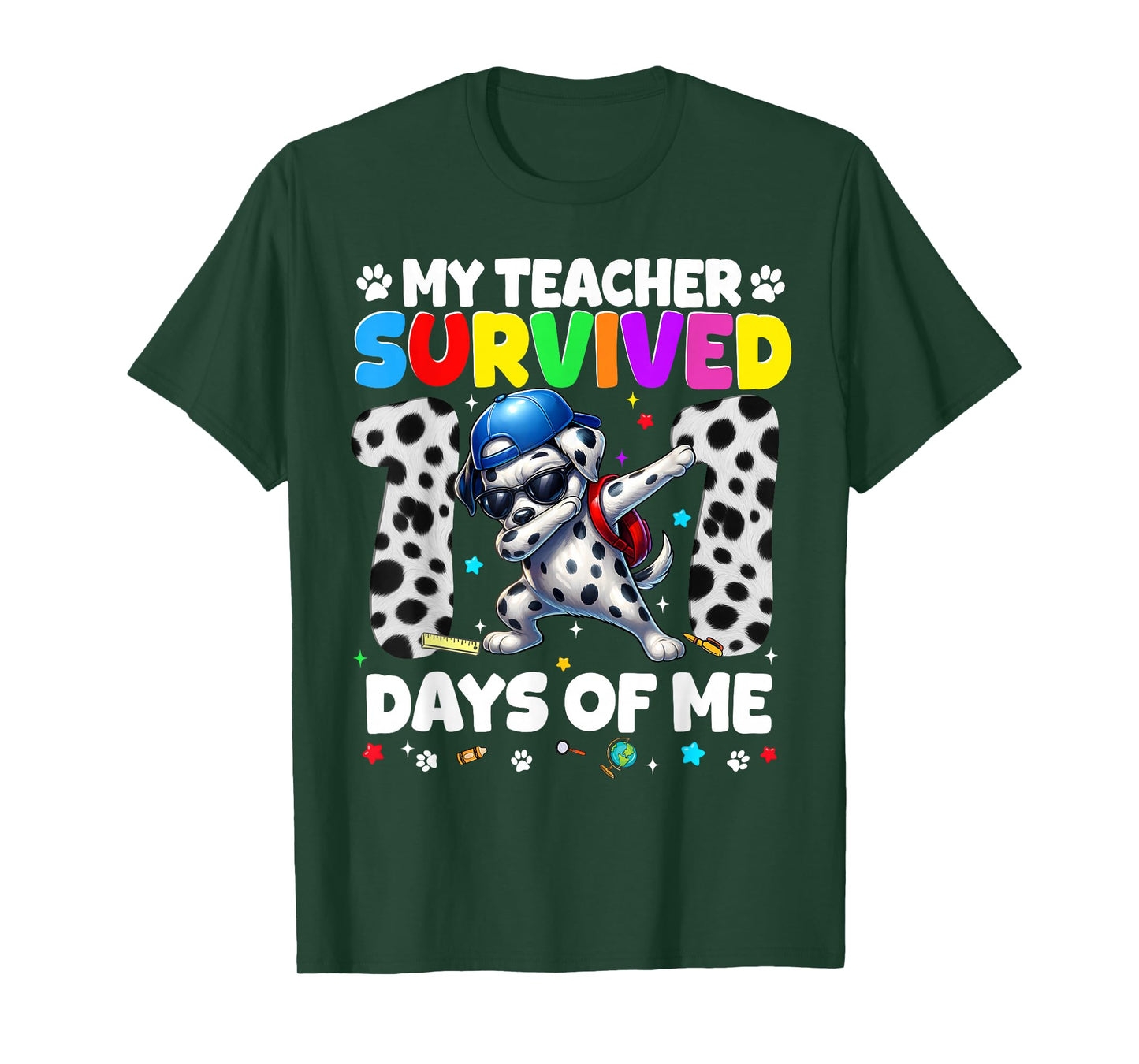 My Teacher Survived 101 Day of Me Dabbing Dog 100th Day Boy T-Shirt