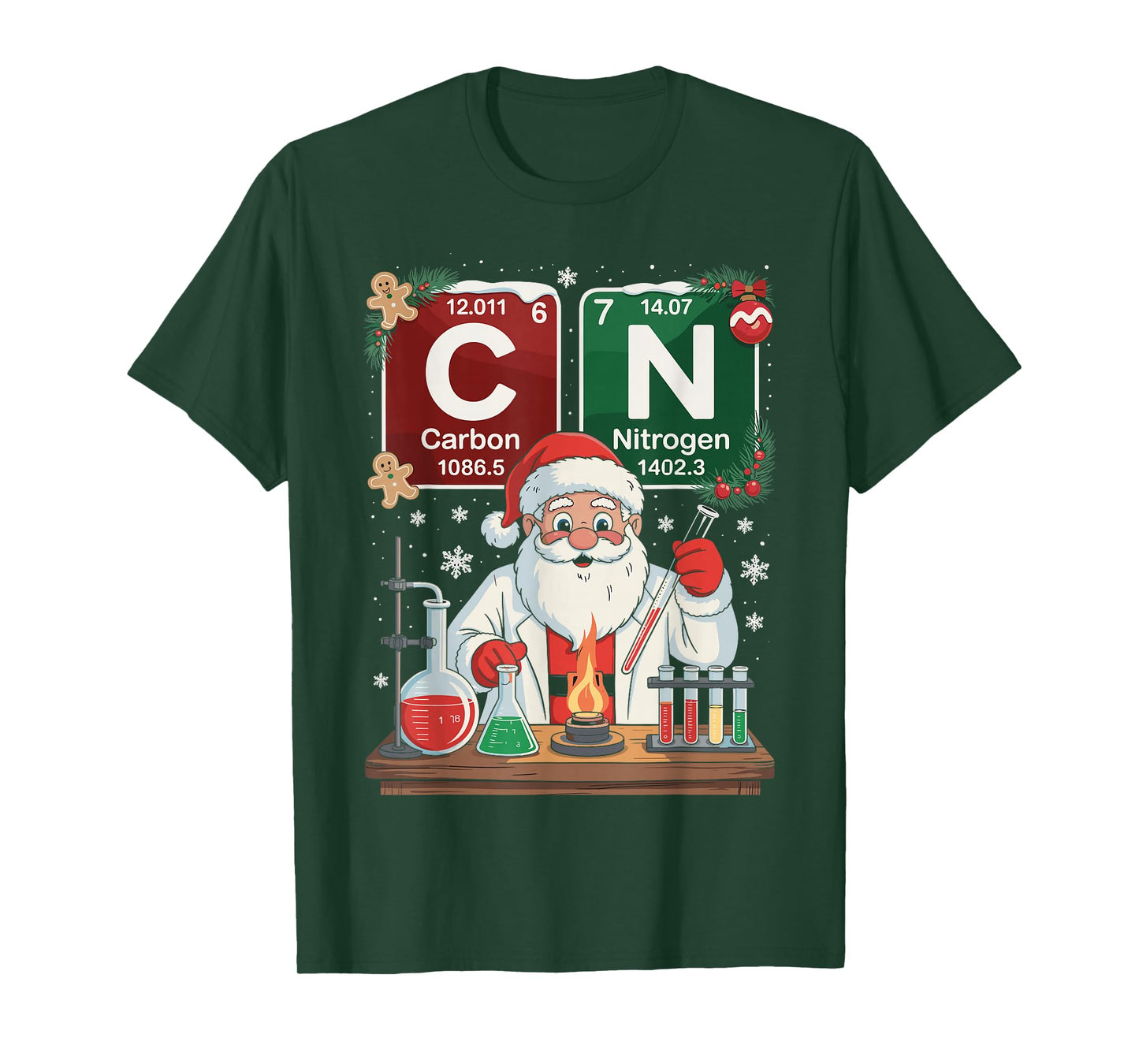 Science Christmas Carbon Nitrogen Six Seven 6 7 Meme T-Shirt
