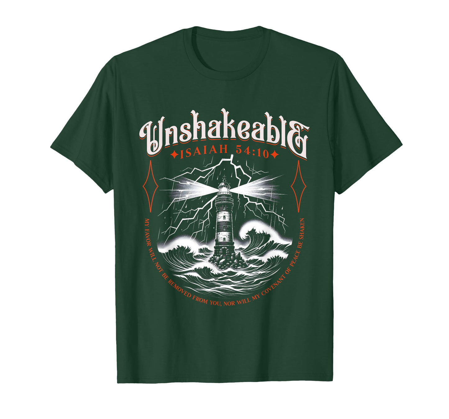 Unshakeable Faith Isaiah 54 10 Bible Scripture Religious T-Shirt