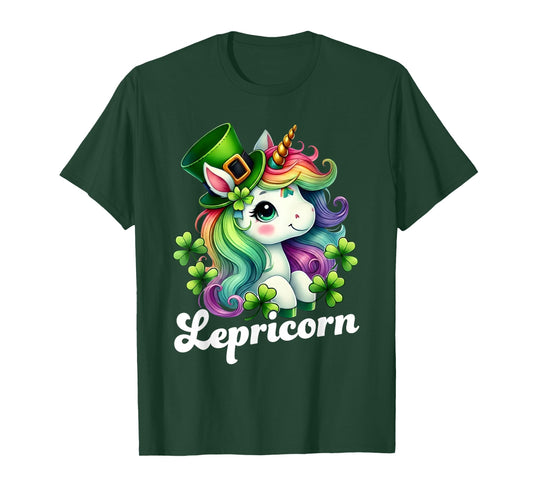 Lepricorn Rainbow St Patricks Day Unicorn Girls Kids Teacher T-Shirt