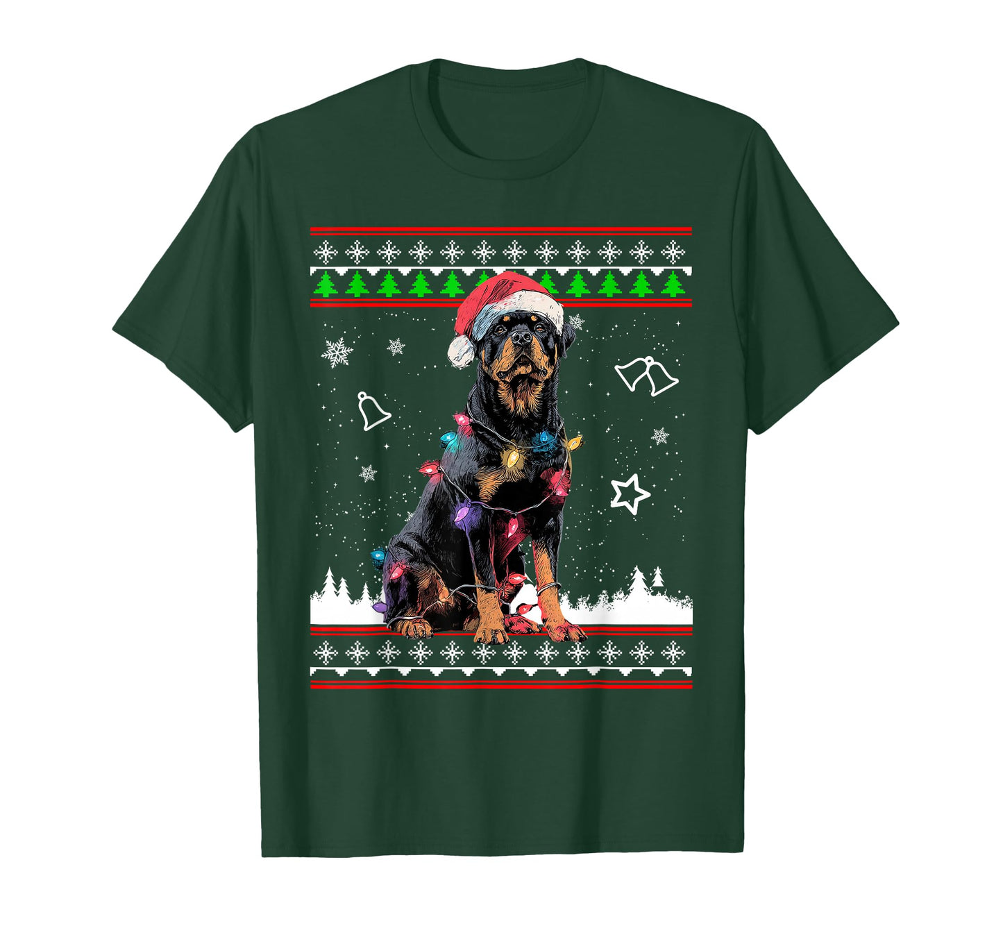 Rottweiler Christmas Ugly Sweater Funny Dog Xmas T-Shirt