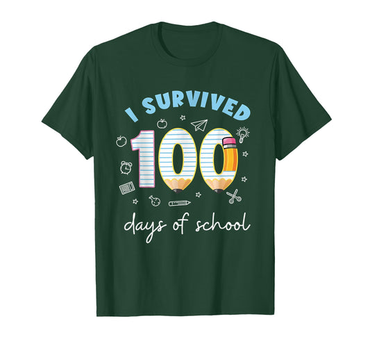 I Survived 100 Days of School Students Teachers 100th Days T-Shirt