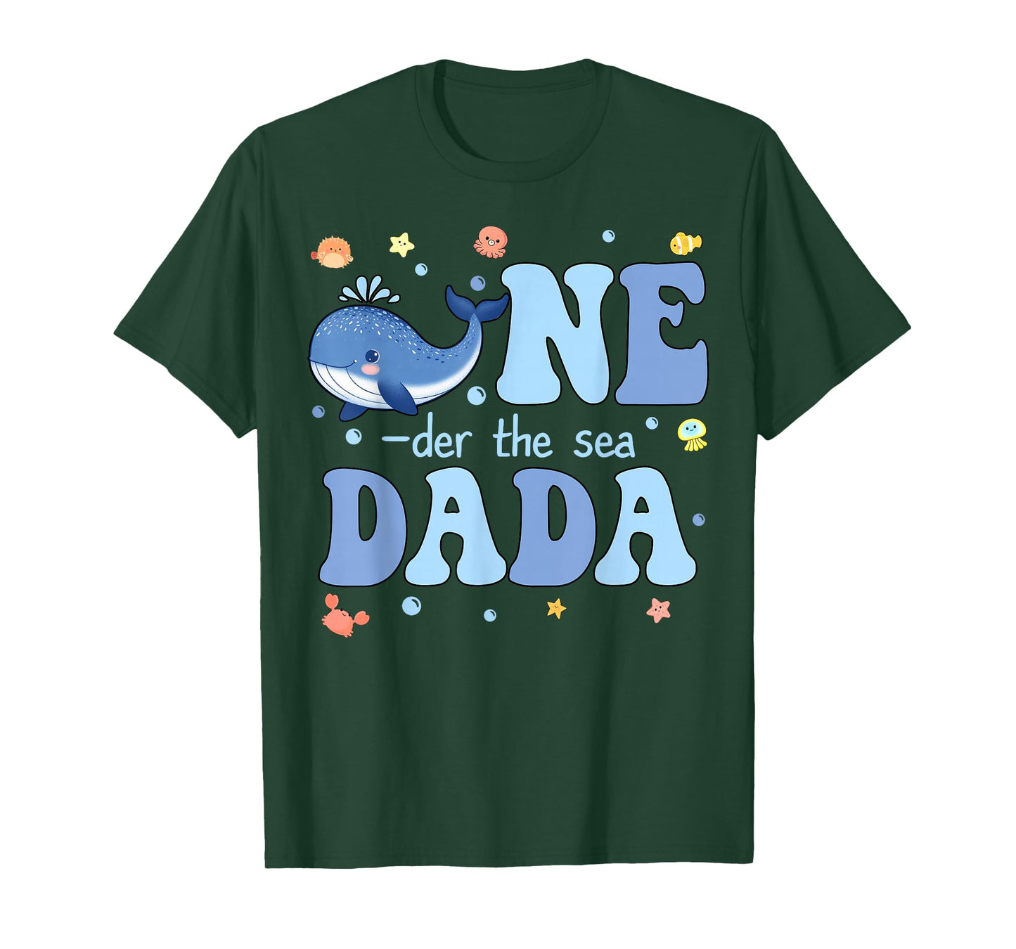 One-der The Sea Dada of Birthday Girl Boy Kids Ocean Bday T-Shirt