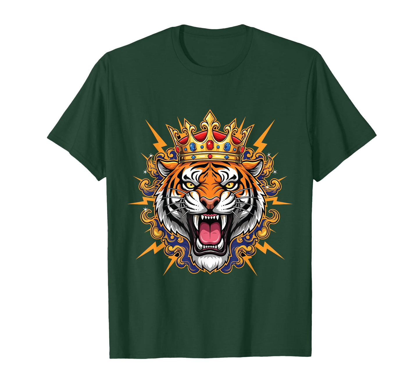 King Tiger Shirt Crown Roaring Animal Lovers T-Shirt