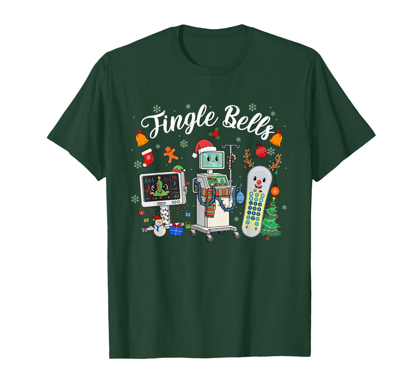Jingle Bells ER Nurse Funny Christmas Tech Nursing T-Shirt