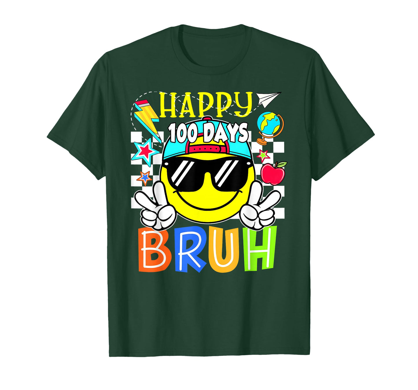 Funny 100 Days of School 100th Day Smile Groovy Face Kids T-Shirt