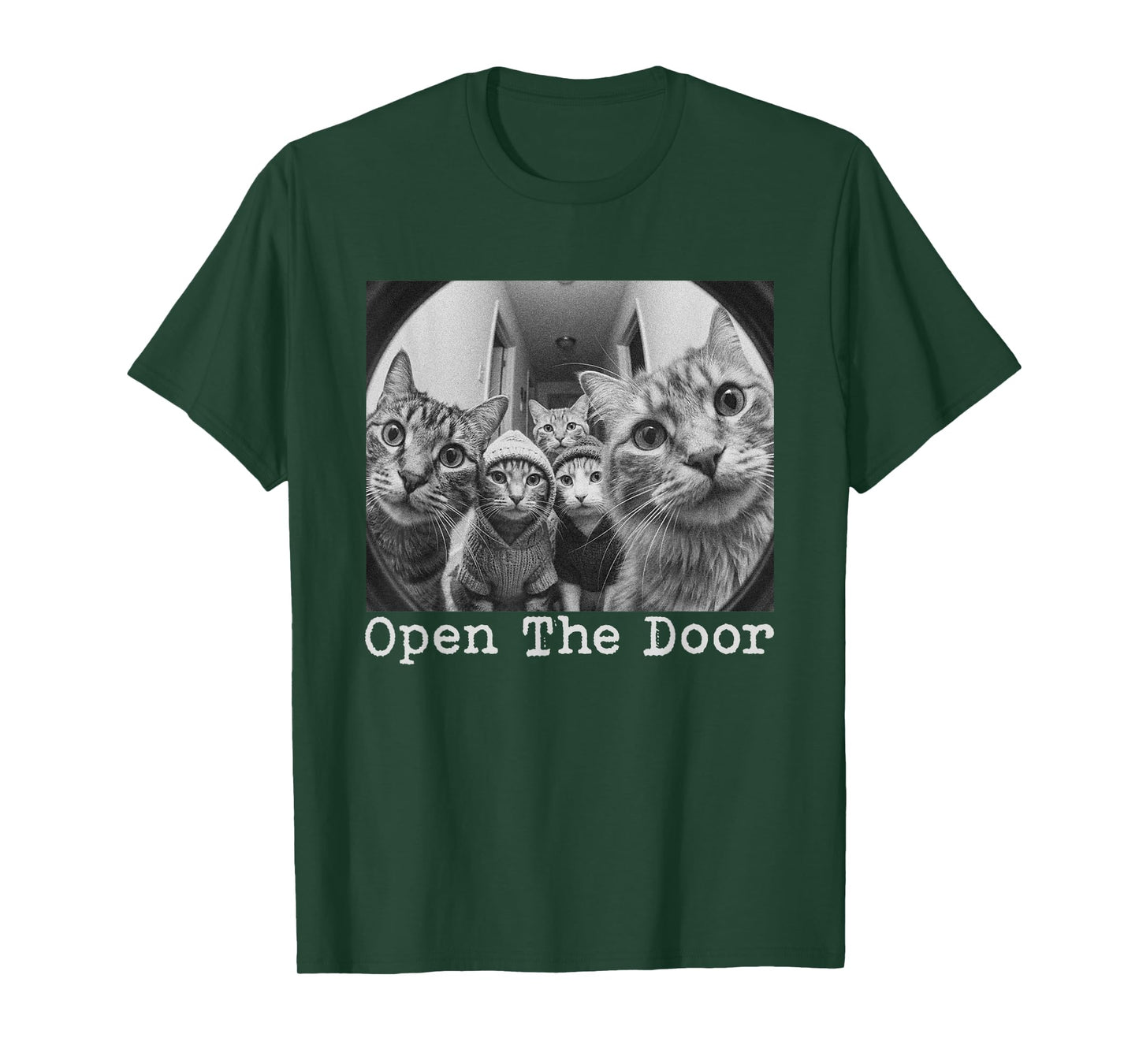 Open The Door Cat Gang Vintage Funny Cats Meme Men Women T-Shirt