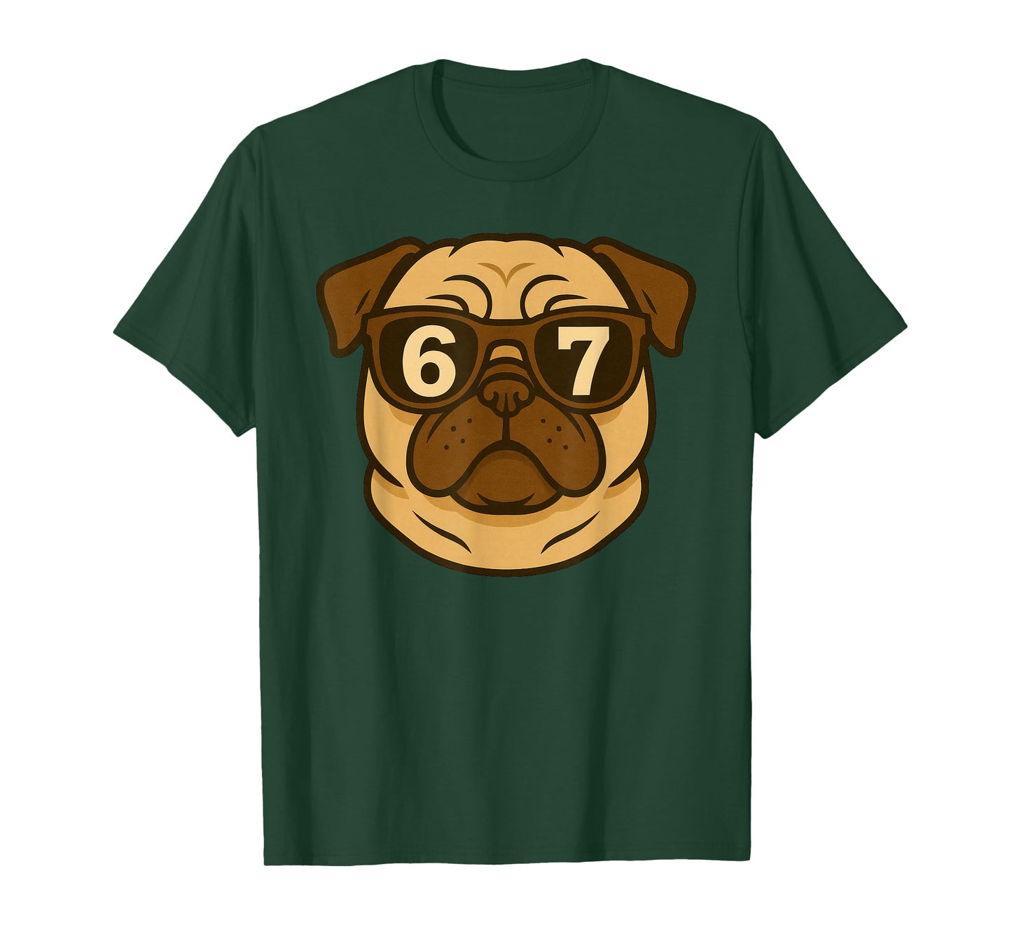 Funny Dog Pug Sunglasses 67 Six Seven Meme T-Shirt