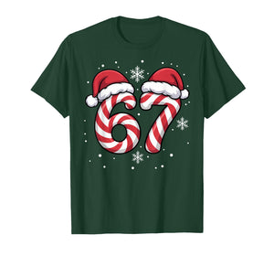 Viral 67 Candy Canes Santa Holiday Kids Humor T-Shirt