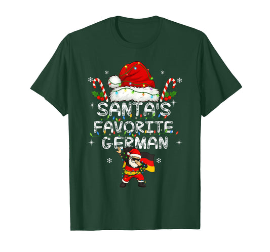Santa's Favorite German Christmas Funny Hat Xmas Germany T-Shirt