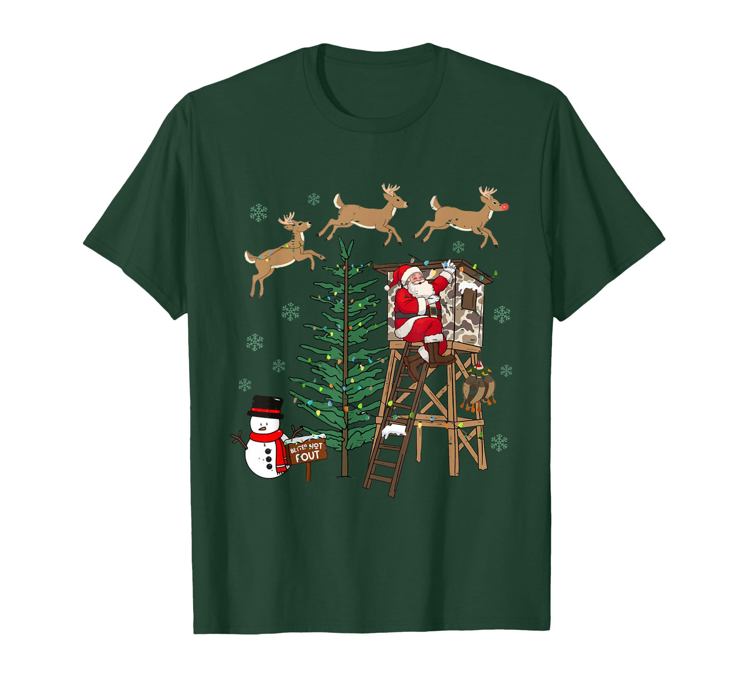 Camo Santa Hunting Christmas Merry Xmas Hunter Camouflage T-Shirt
