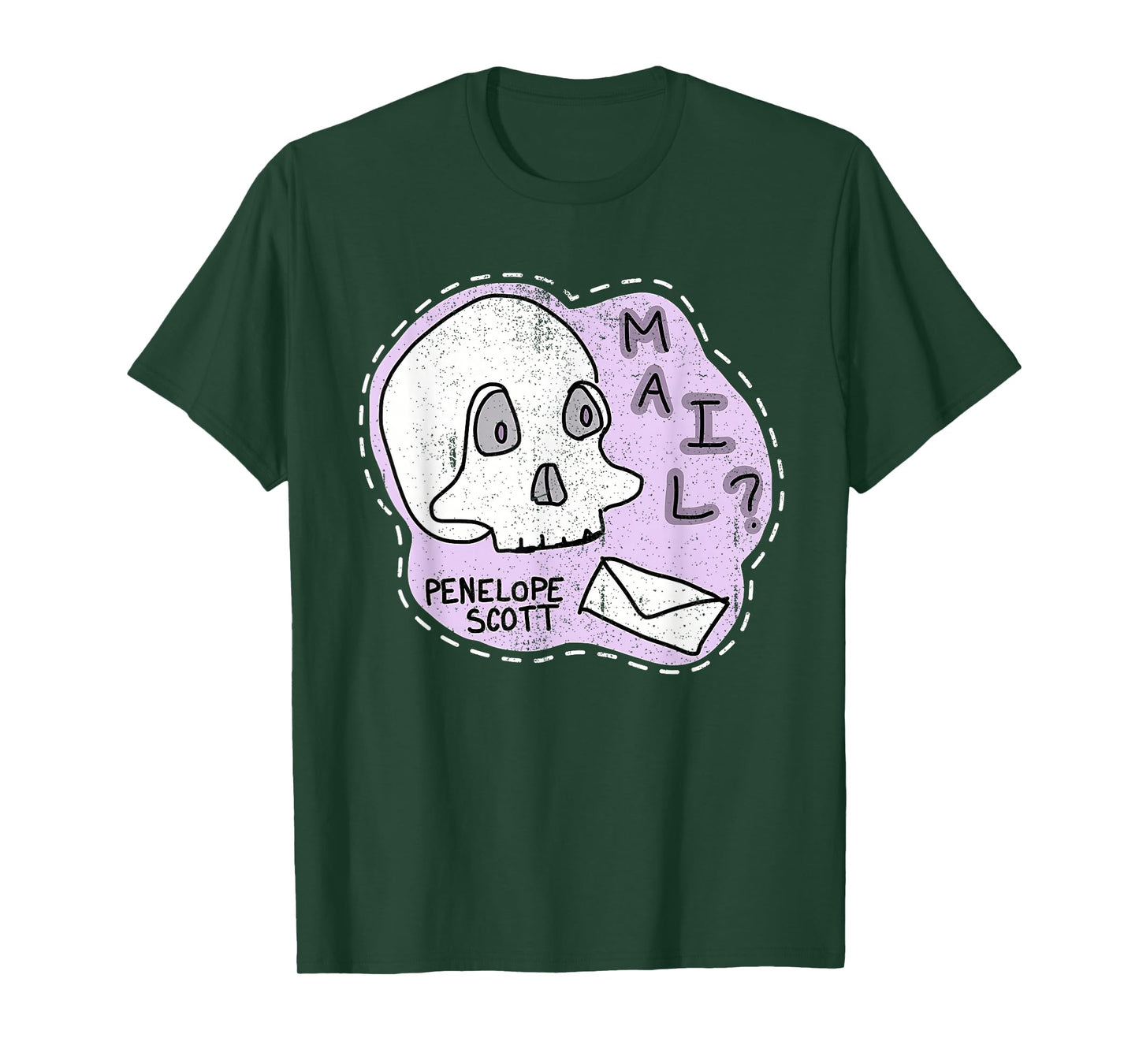 Skull Mail Penelope Scott Vintage Funny Skeleton Saying T-Shirt