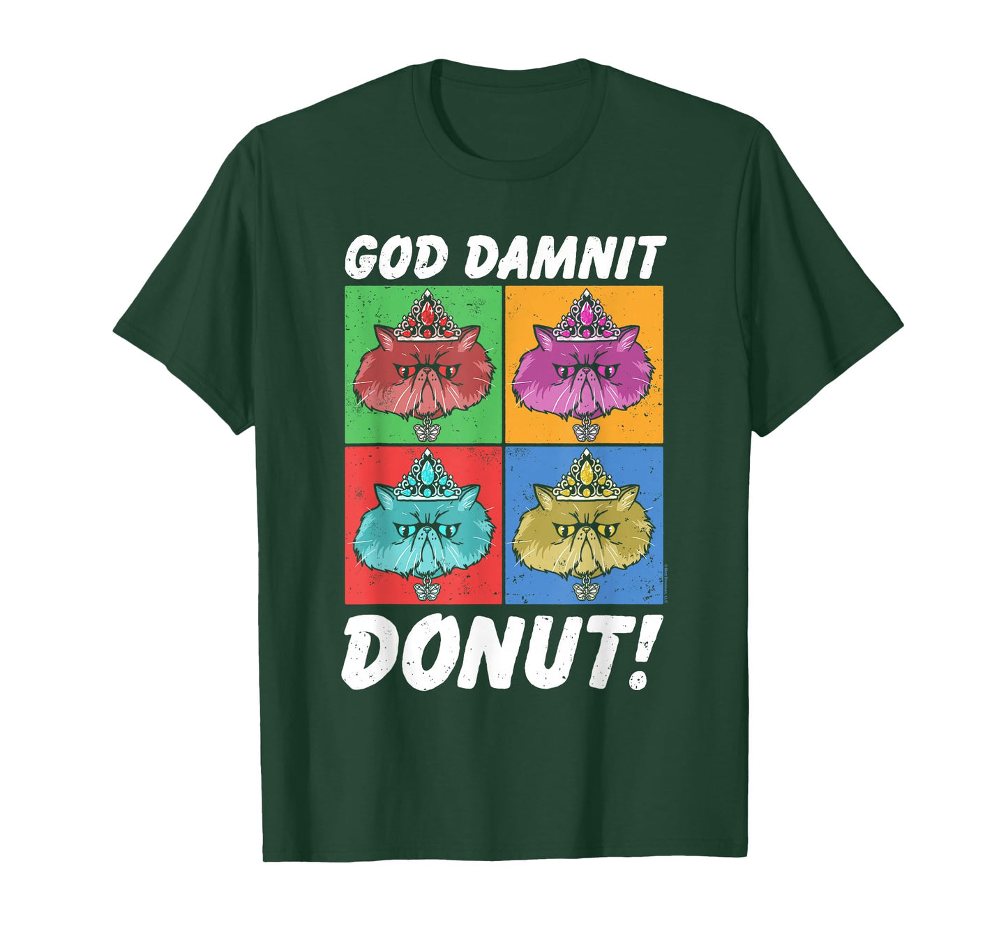 God Damnit Donut Cat Pop Art Book T-Shirt