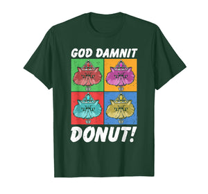 God Damnit Donut Cat Pop Art Book T-Shirt